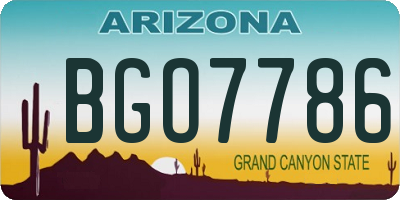 AZ license plate BGO7786