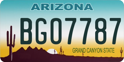 AZ license plate BGO7787