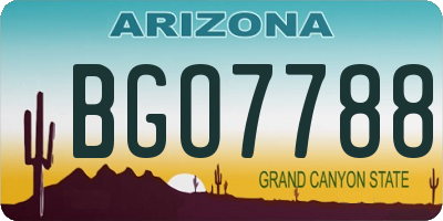 AZ license plate BGO7788