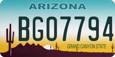 AZ license plate BGO7794