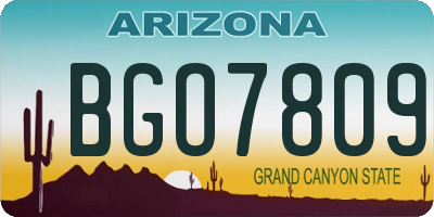 AZ license plate BGO7809