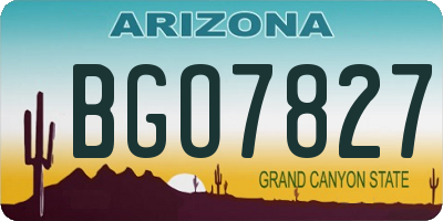 AZ license plate BGO7827