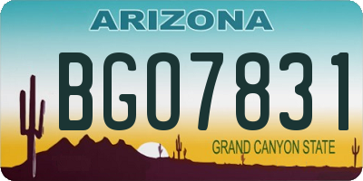 AZ license plate BGO7831