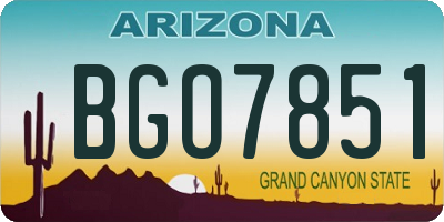 AZ license plate BGO7851