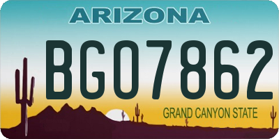AZ license plate BGO7862