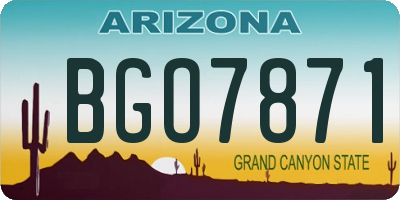 AZ license plate BGO7871