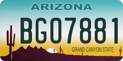 AZ license plate BGO7881