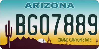 AZ license plate BGO7889