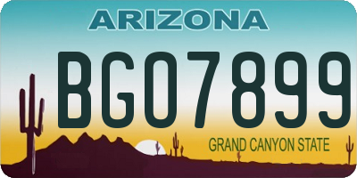 AZ license plate BGO7899