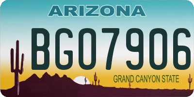 AZ license plate BGO7906
