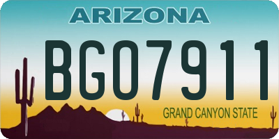 AZ license plate BGO7911