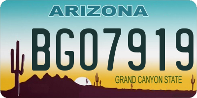 AZ license plate BGO7919