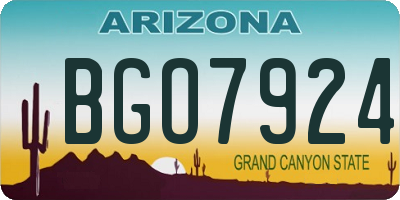AZ license plate BGO7924