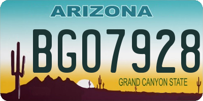 AZ license plate BGO7928