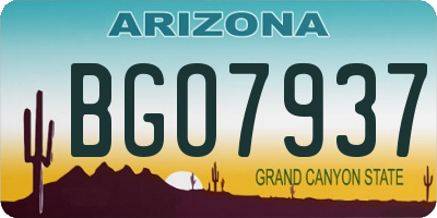 AZ license plate BGO7937