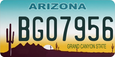 AZ license plate BGO7956