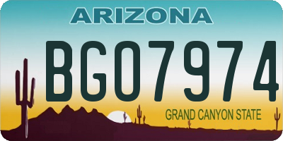 AZ license plate BGO7974