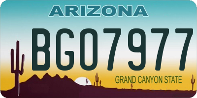 AZ license plate BGO7977