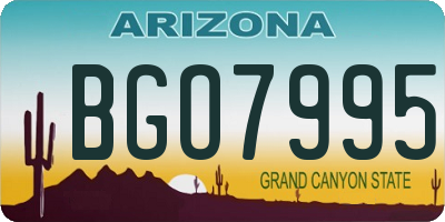 AZ license plate BGO7995