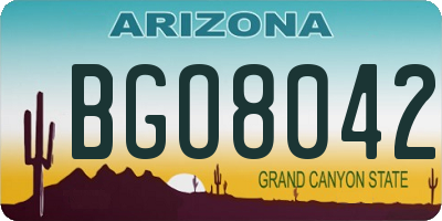 AZ license plate BGO8042