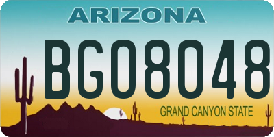 AZ license plate BGO8048