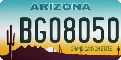 AZ license plate BGO8050