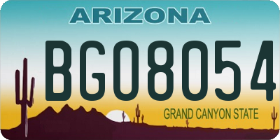 AZ license plate BGO8054