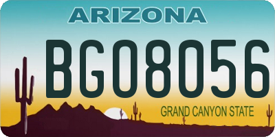 AZ license plate BGO8056