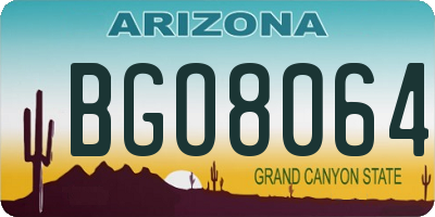 AZ license plate BGO8064