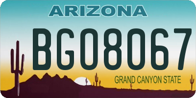 AZ license plate BGO8067
