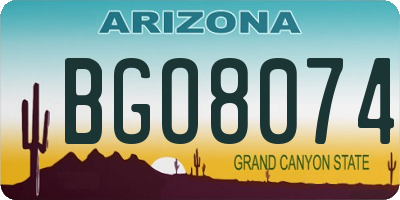 AZ license plate BGO8074