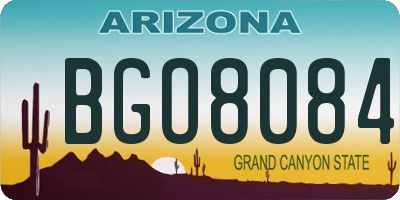 AZ license plate BGO8084
