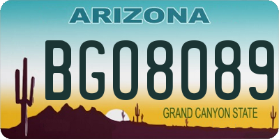 AZ license plate BGO8089