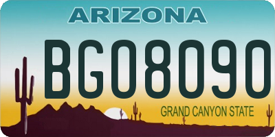 AZ license plate BGO8090