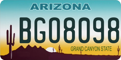 AZ license plate BGO8098
