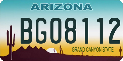 AZ license plate BGO8112