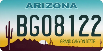 AZ license plate BGO8122