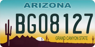 AZ license plate BGO8127