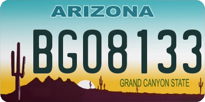 AZ license plate BGO8133
