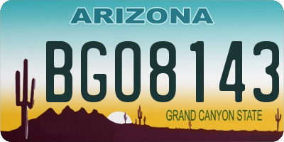 AZ license plate BGO8143