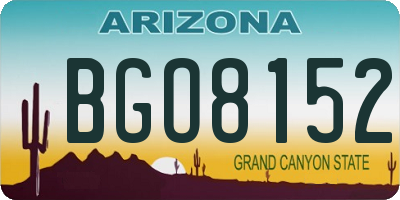 AZ license plate BGO8152