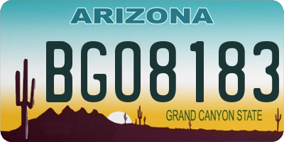 AZ license plate BGO8183