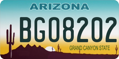 AZ license plate BGO8202