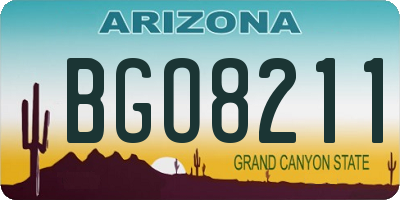 AZ license plate BGO8211