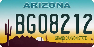 AZ license plate BGO8212
