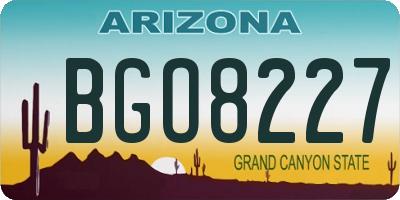 AZ license plate BGO8227
