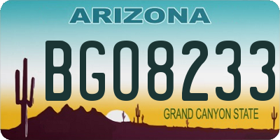 AZ license plate BGO8233