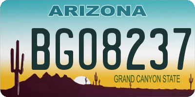 AZ license plate BGO8237