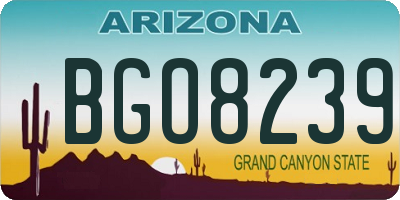 AZ license plate BGO8239