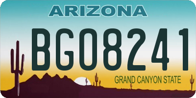 AZ license plate BGO8241